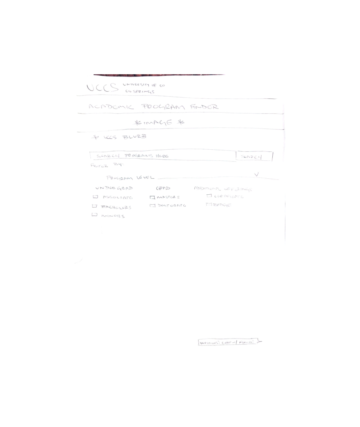 Hompage Filter System Sketch